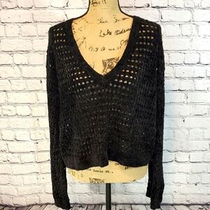 Express Black Cropped Sweater Size M EUC